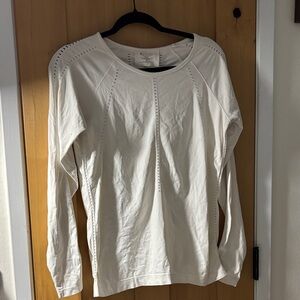 Athleta Cream Long Sleeve Tee